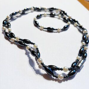 Hematite & Pearl Jewelry Set